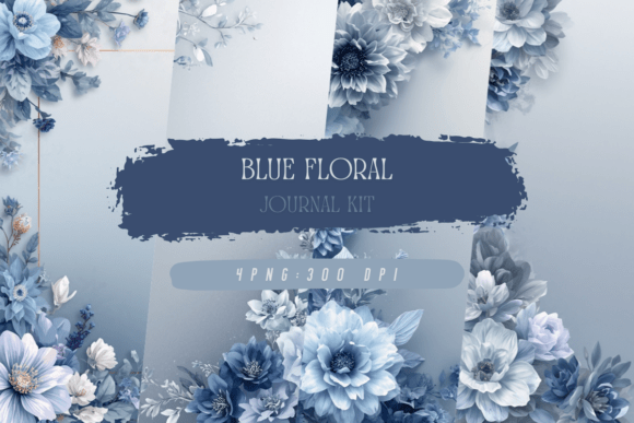 Blue Floral Journal Kit: Timeless Design for Modern Projects