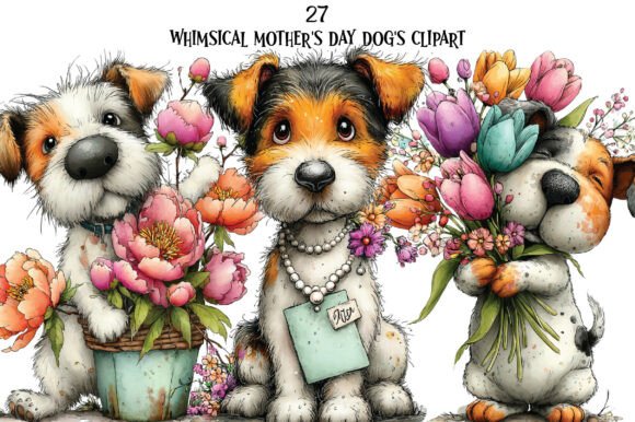 Celebrate Dog Moms: Designing with Whimsical Mother’s Day Dogs Clipart
