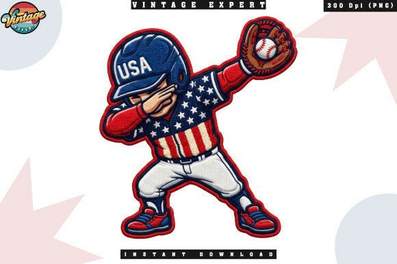 Celebrate Independence Day with a Unique 4th of July Baseball Crochet Yarn PNG