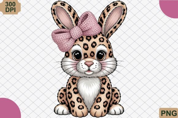 Cute Leopard Bunny Easter PNG: A Trendy Design Asset