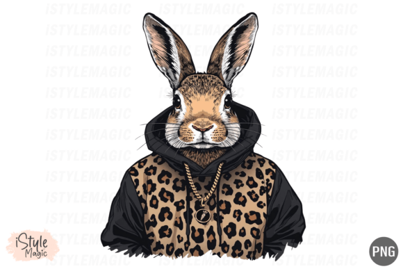 Easter Bunny Blowing Bubble Gum: A Hip Hop Design Asset