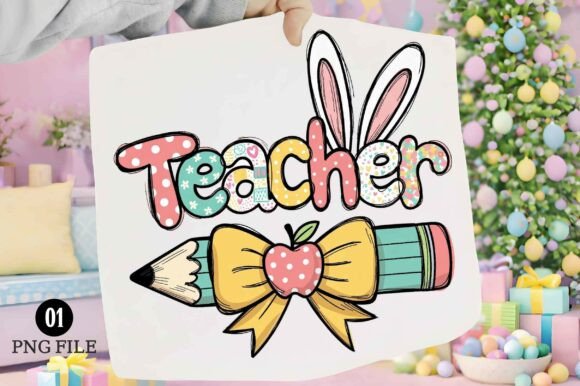 Easter Teacher Pencil PNG: Charming Classroom Design Asset