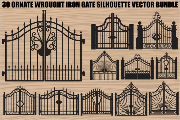 Ornate Iron Gate SVG Bundle: Timeless Elegance for Your Digital Craft