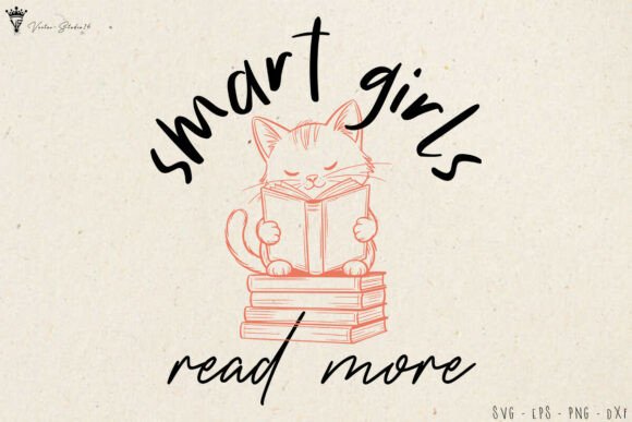 Smart Girls Read More Cat Book Lover SVG: A Designer's Companion
