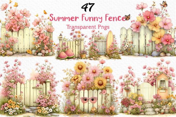 Summer Funny Fence Clipart PNG: Adding Whimsy to Your Designs