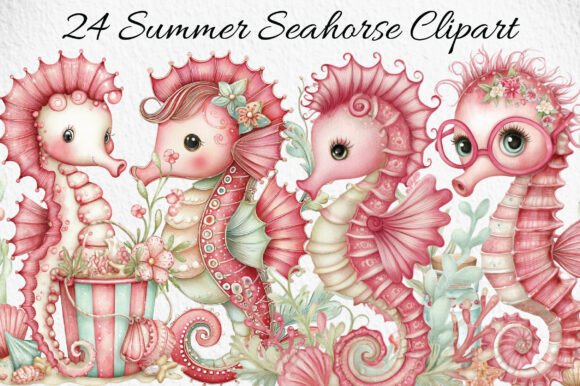 Summer Seahorse Clipart: Whimsy for Your Creative Projects