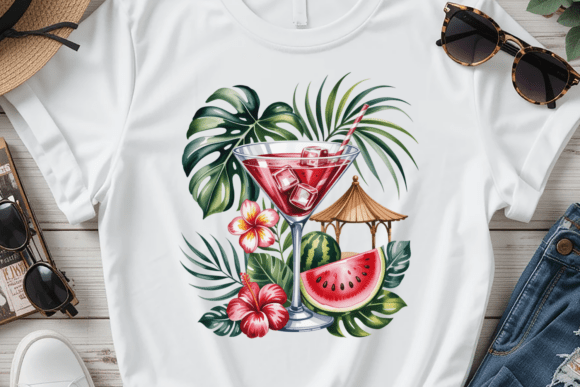 Tropical Watermelon Cocktail PNG: A Burst of Summer for Your Designs