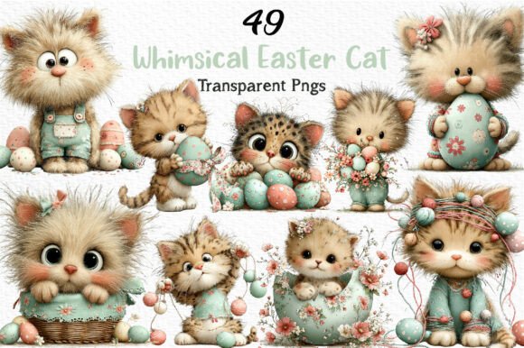 Whimsical Easter Cat Clipart: Adding Playful Charm to Your Designs